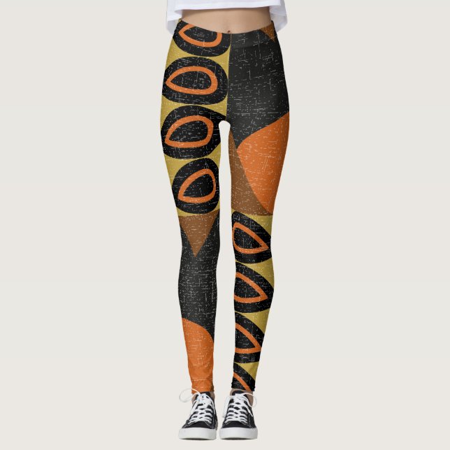 Scandinavian Design: Vintage Seamless Pattern Leggings (Front)