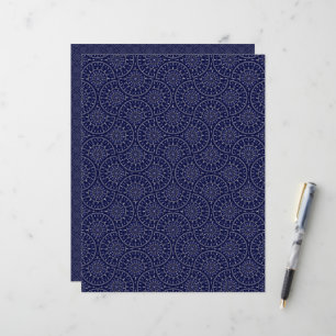 Scandinavian Ditsy Winter Navy & Gold Art Deco