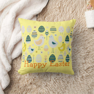 Scandinavian Elegance Easter Chicks and Eggs Cushion