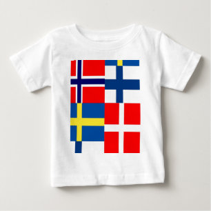 Scandinavian Flags Quartet Baby T-Shirt