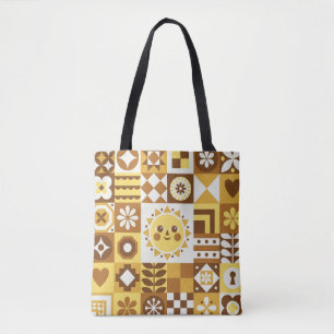 Scandinavian Floral: Abstract Vintage Card. Tote Bag