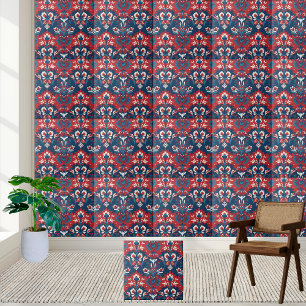Scandinavian Floral Damask Pattern Tile