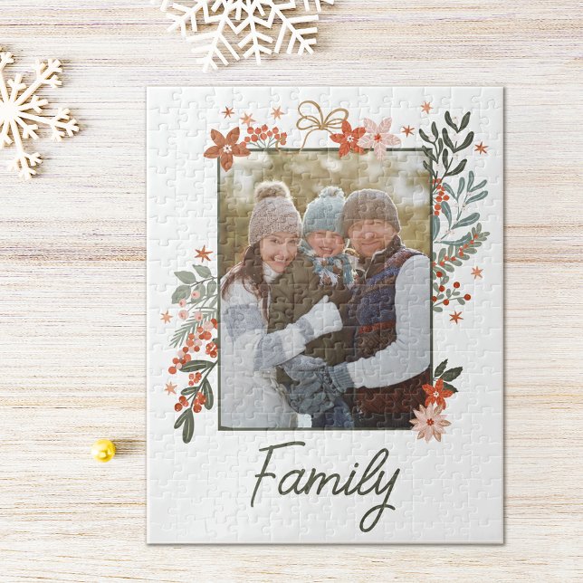 Scandinavian Floral Family Holiday Photo  Jigsaw Puzzle (Creator Uploaded)