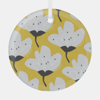 Scandinavian Floral: Hand-Drawn Vintage Design Glass Tree Decoration