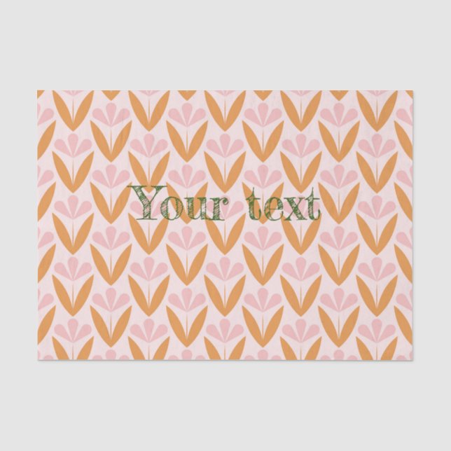 Scandinavian floral pattern,retro style,mid centur tissue paper (Front)