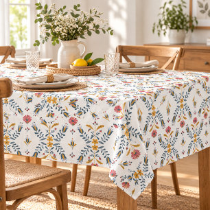 scandinavian floral pattern tablecloth