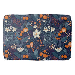 Scandinavian Floral Print Bath Mat