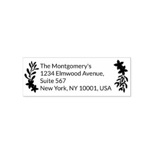 Scandinavian Floral Return Address Self-inking Stamp