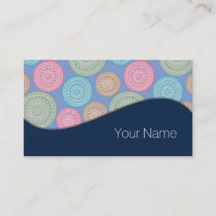 Scandinavian Flower Mandalas Pattern 1 Business Card