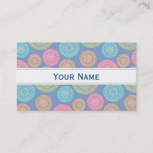 Scandinavian Flower Mandalas Pattern 1 Business Card
