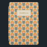 Scandinavian Flower Pattern Personalised iPad Pro Cover<br><div class="desc">Scandinavian Flower Pattern Personalised Recipe Tablet Cover</div>