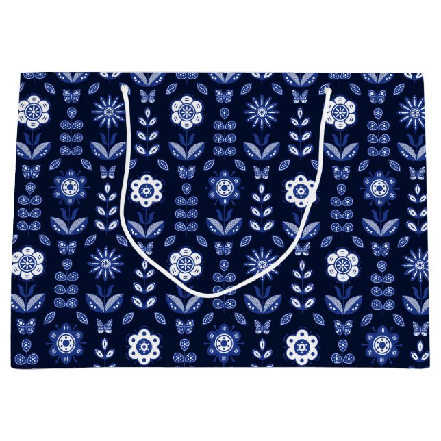 Scandinavian Flowers Butterflies Gift Bag (Front)