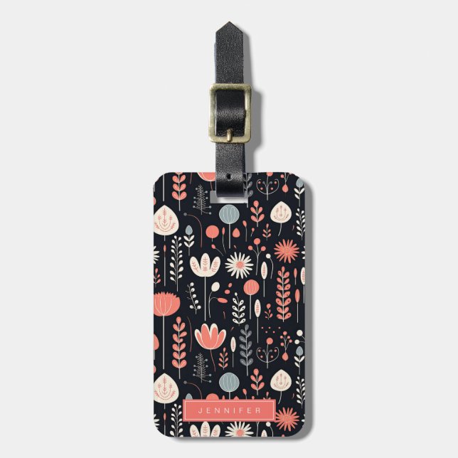 Scandinavian Flowers Luggage Tags (Front Vertical)