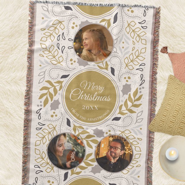 Scandinavian Foliage 3 Photo Family Keepsake Throw Blanket (Scandinavian Foliage 3 Photo Family Holiday Throw Blanket ©Susanne Sachers - Sunny Mind 🌞)