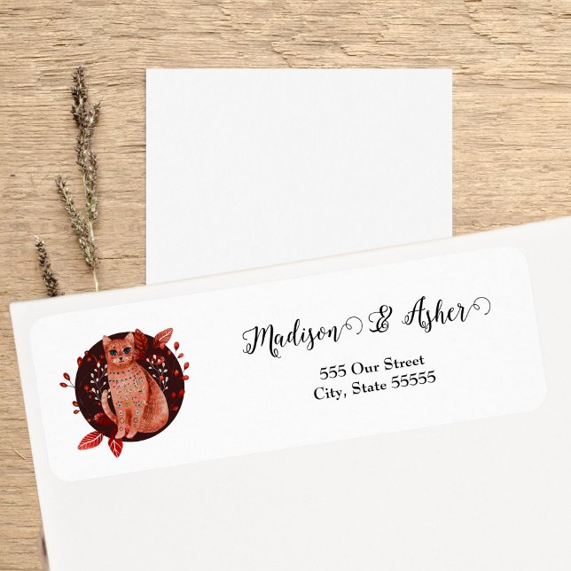 Scandinavian Folk Art Cat Watercolor Ilustration  (Creator Uploaded)