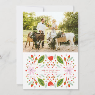 Scandinavian Folk Art Christmas Frame Holiday Card