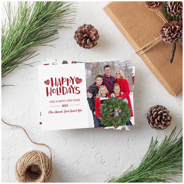 Scandinavian Folk Art Christmas Holiday Photo Card (Creator Uploaded)