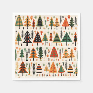 Scandinavian Folk Art Christmas Pattern Napkin