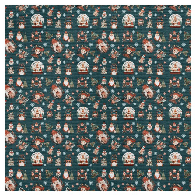 Scandinavian Folk Art Christmas Pattern Texture Fabric (Swatch)