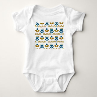 Scandinavian folk art, colourful pattern. baby bodysuit