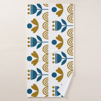 Scandinavian folk art, colourful pattern. bath towel