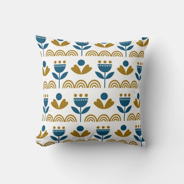 Scandinavian folk art, colourful pattern. cushion (Front)