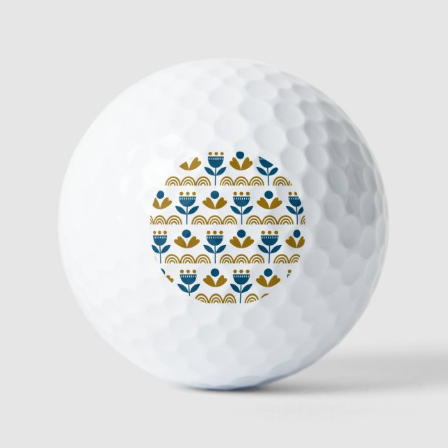 Scandinavian folk art, colourful pattern. golf balls (Front)
