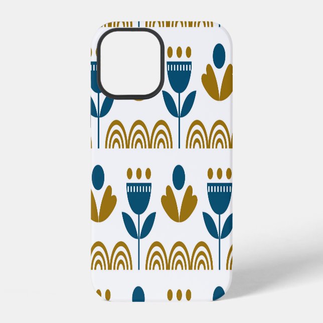 Scandinavian folk art, colourful pattern. iPhone case (Back)