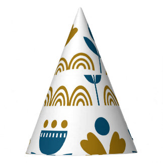 Scandinavian folk art, colourful pattern. party hat