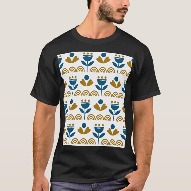 Scandinavian folk art, colourful pattern. T-Shirt (Front)
