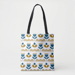 Scandinavian folk art, colourful pattern. tote bag