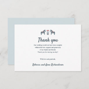 Scandinavian Folk Art Dala Horse Wedding thank you