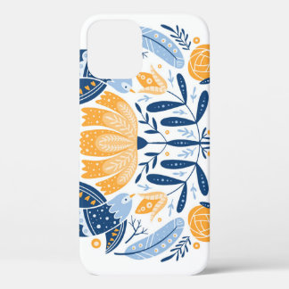 Scandinavian Folk Art Floral Ornament iPhone 12 Case