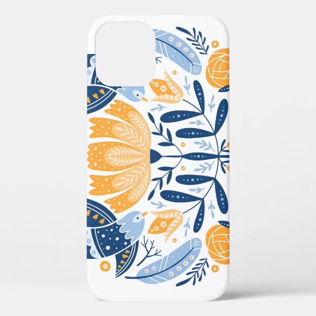 Scandinavian Folk Art Floral Ornament Case-Mate iPhone Case (Back)