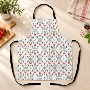 Scandinavian Folk Art Floral Pattern Apron