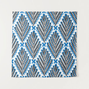 Scandinavian Folk Art: Floral Retro Design Tapestry
