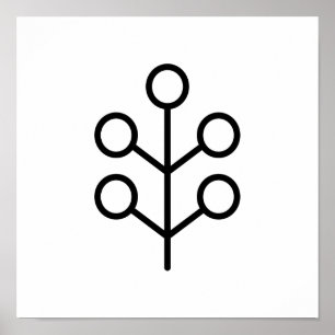 Scandinavian Folk Art Minimalist Illustration Poster