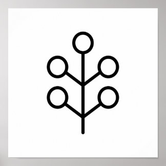 Scandinavian Folk Art Minimalist Illustration Poster