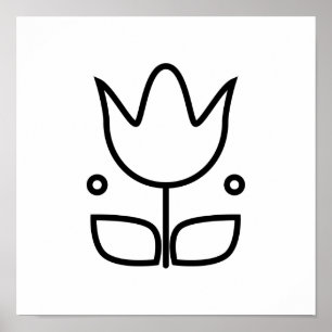 Scandinavian Folk Art Minimalist Illustration Poster