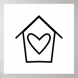 Scandinavian Folk Art Minimalist Illustration Poster