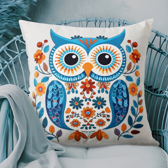 Scandinavian Folk Art Owl Cushion (Creator Uploaded)