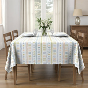 Scandinavian Folk Art Pattern Tablecloth