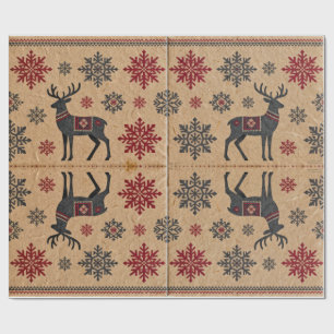 Scandinavian Folk Art Pattern Wrapping Paper