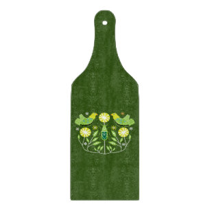 Scandinavian Folk Art Prints Nordic Decor Fleece Cutting Board