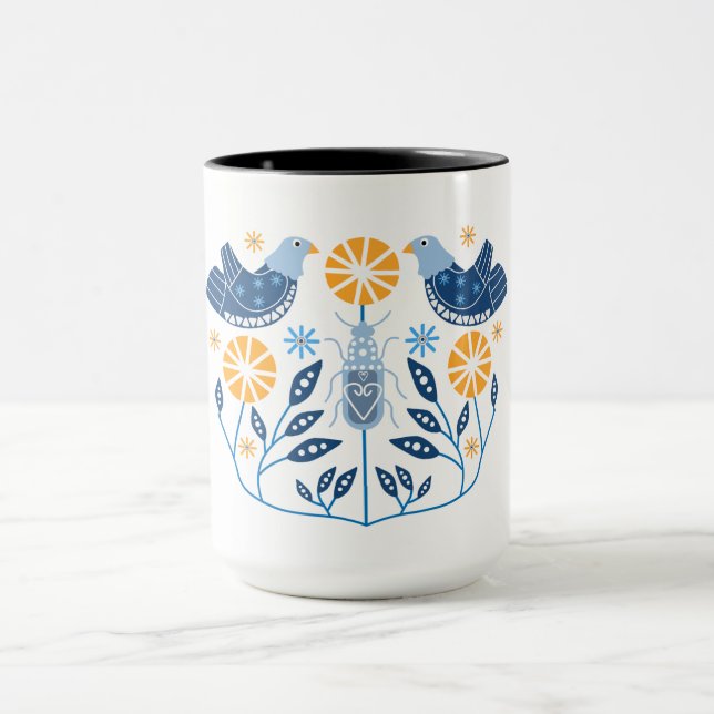 Scandinavian Folk Art Prints | Nordic Decor Mug (Center)