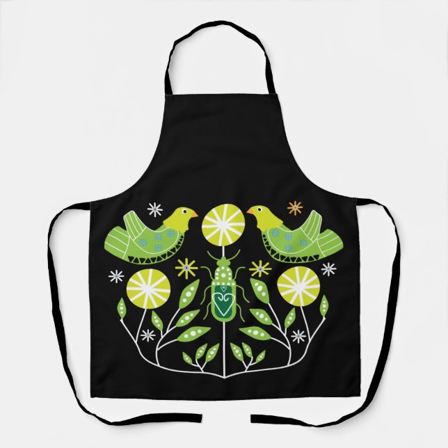 Scandinavian Folk Art Prints | Nordic Decor Mug Th Apron (Front)