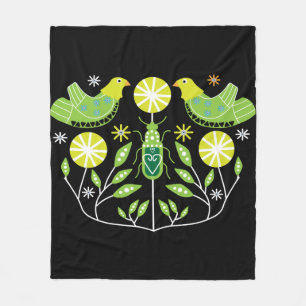 Scandinavian Folk Art Prints Nordic Decor Mug Th Fleece Blanket