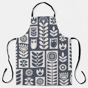 Scandinavian folk art seamless vintage pattern wit apron