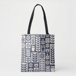 Scandinavian folk art seamless vintage pattern wit tote bag
