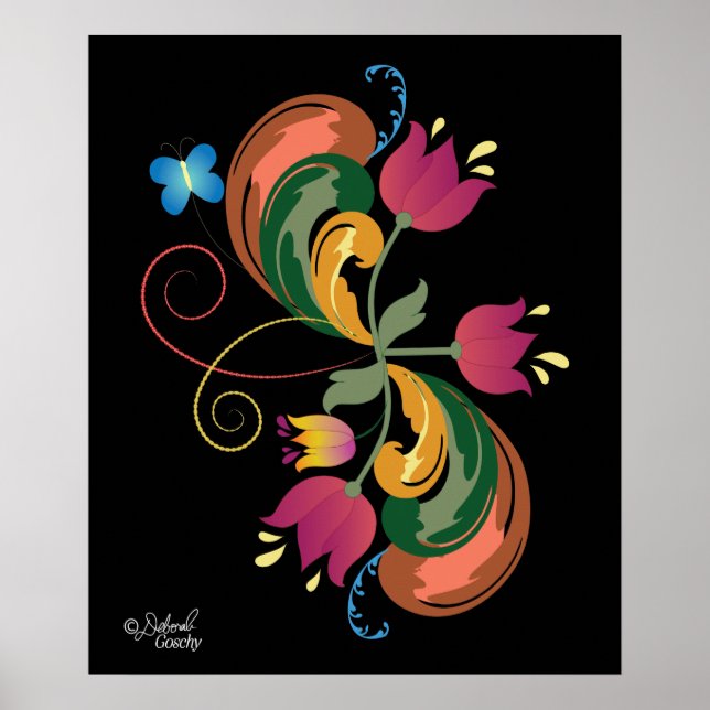 Scandinavian Folk Art Style Poster (Front)